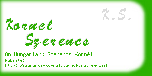 kornel szerencs business card